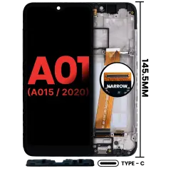 LCD Assembly With Frame For Samsung Galaxy A01 4G (A015 / 2020) (US Model) (TYPE-C Frame) (Aftermarket Plus) (All Colors)