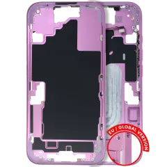 Mid-Frame Housing W/ Small Parts For iPhone 16 (EU / Global Version) (Used OEM Pull: Grade B) (Pink)