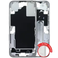 Mid-Frame Housing W/ Small Parts For iPhone 16 Plus (EU / Global Version) (Used OEM Pull: Grade B) (White)