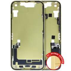 Mid-Frame Housing W/ Charging Port Flex & Small Parts For iPhone 14 (EU / Global Version) (Used OEM Pull: Grade B) (Yellow)