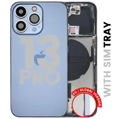 Back Housing W/ Small Parts For iPhone 13 Pro (EU / Global Version) (Used OEM Pull: Grade B) (Sierra Blue)