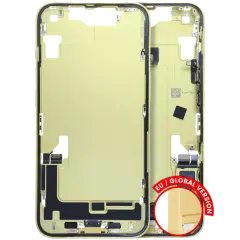 Mid-Frame Housing W/ Charging Port Flex & Small Parts For iPhone 14 (EU / Global Version) (Used OEM Pull: Grade A) (Yellow)