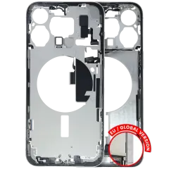 Mid-Frame Housing W/ Charging Port Flex & Small Parts For iPhone 15 Pro Max (EU / Global Version) (Used OEM Pull: Grade A) (White Titanium)