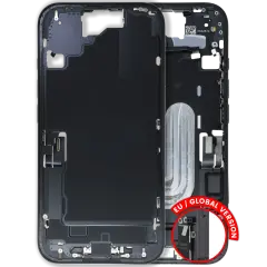 Mid-Frame Housing W/ Charging Port Flex & Small Parts For iPhone 16 (EU / Global Version) (Used OEM Pull: Grade A) (Black)