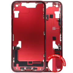 Mid-Frame Housing W/ Charging Port Flex & Small Parts For iPhone 14 (EU / Global Version) (Used OEM Pull: Grade C) (Red)