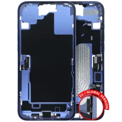 Mid-Frame Housing W/ Charging Port Flex & Small Parts For iPhone 16 Plus (EU / Global Version) (Used OEM Pull: Grade A) (Ultramarine)