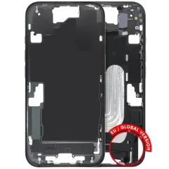 Mid-Frame Housing W/ Small Parts For iPhone 16 (EU / Global Version) (Used OEM Pull: Grade B) (Black)