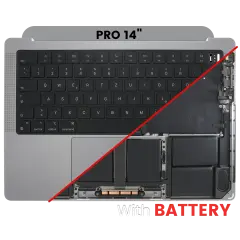 Top Case with Battery and Keyboard (ISO German) For MacBook Pro 14" A2442 (2021) / A2779 (2023) (Space Gray)