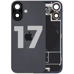 Back Glass w/ MagSafe Magnet & NFC & Flashlight Flex Compatible For iPhone 17 (Used OEM Pull: Grade A) (Black)