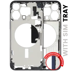 Mid-Frame Housing W/ Small Parts For iPhone 15 Pro Max (EU / Global Version) (Used OEM Pull: Grade B) (Blue Titanium)