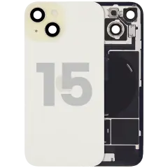 Back Glass w/ MagSafe Magnet & NFC & Flashlight Flex For iPhone 15 (Used OEM Pull: Grade C) (Yellow)