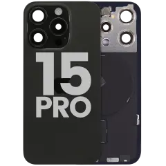 Back Glass w/ MagSafe Magnet & NFC & Flashlight Flex For iPhone 15 Pro (Used OEM Pull: Grade C) (Black Titanium)