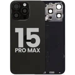 Back Glass w/ MagSafe Magnet & NFC & Flashlight Flex For iPhone 15 Pro Max (Used OEM Pull: Grade A) (Black Titanium)