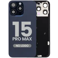 Back Glass w/ MagSafe Magnet & NFC & Flashlight Flex For iPhone 15 Pro Max (No Logo) (Aftermarket) (Blue Titanium)