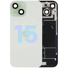 Back Glass w/ MagSafe Magnet & NFC & Flashlight Flex For iPhone 15 (Service Pack) (Green)