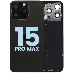 Back Glass w/ MagSafe Magnet & NFC & Flashlight Flex For IPhone 15 Pro Max (Service Pack) (Black Titanium)