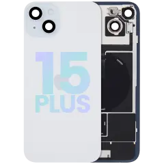 Back Glass w/ MagSafe Magnet & NFC & Flashlight Flex For IPhone 15 Plus (Service Pack) (Blue)