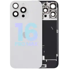 Back Glass w/ MagSafe Magnet & NFC & Flashlight Flex For iPhone 16 Pro Max (Service Pack) (White Titanium)