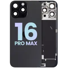 Back Glass w/ MagSafe Magnet & NFC & Flashlight Flex For iPhone 16 Pro Max (Service Pack) (Black Titanium)