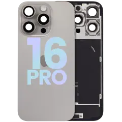 Back Glass w/ MagSafe Magnet & NFC & Flashlight Flex For iPhone 16 Pro (Service Pack) (Natural Titanium)