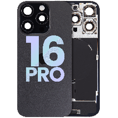 Back Glass w/ MagSafe Magnet & NFC & Flashlight Flex For iPhone 16 Pro (Service Pack) (Black Titanium)