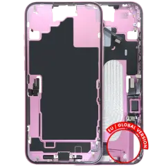 Mid-Frame Housing W/ Charging Port Flex & Small Parts For iPhone 16 Plus (EU / Global Version) (Used OEM Pull: Grade C) (Pink)