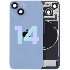Back Glass w/ MagSafe Magnet & NFC & Flashlight Flex For iPhone 14 (Service Pack) (Blue)