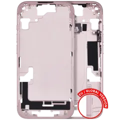 Mid-Frame Housing W/ Small Parts For iPhone 15 (EU / Global Version) (Used OEM Pull: Grade B) (Pink)