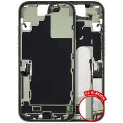 Mid-Frame Housing W/ Charging Port Flex & Small Parts For iPhone 17 (US Version) (Used OEM Pull: Grade B) (Sage)