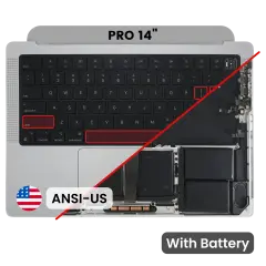 Top Case with Battery and Keyboard (ANSI US) For MacBook Pro 14" A2779 (2023) (Silver)