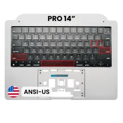 Top Case with Keyboard (ANSI US) For MacBook Pro 14" A2442 (2021) / A2779 (2023) (Silver)