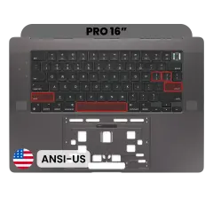 Top Case with Keyboard (ANSI US) For MacBook Pro 16" A2991 (2023) (Space Black)