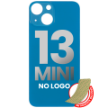Back Glass With 3M Adhesive Compatible For iPhone 13 Mini (No Logo / Large Camera Hole) (Blue)