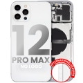 Back Housing W/ Small Components Pre-Installed Compatible For iPhone 12 Pro Max (No Logo) (Aftermarket Plus) (International Version) (Silver)