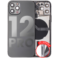 Back Housing W/ Small Components Pre-Installed Compatible For iPhone 12 Pro (US Version) (Used OEM Pull: Grade B) (Graphite)