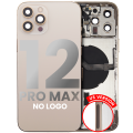 Back Housing W/ Small Components Pre-Installed Compatible For iPhone 12 Pro Max (US Version) (No Logo) (Aftermarket Plus) (Gold)