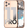 Back Housing W/ Small Components Pre-Installed Compatible For iPhone 11 Pro (Used OEM Pull: Grade B) (Gold)
