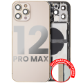 Back Housing W/ Small Components Pre-Installed Compatible For iPhone 12 Pro Max (International Version) (Used OEM Pull: Grade C) (Gold)