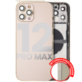 Back Housing W/ Small Components Pre-Installed Compatible For iPhone 12 Pro Max (International Version) (Used OEM Pull: Grade A) (Gold)