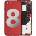 Back Housing W/ Small Components Pre-Installed Compatible For iPhone 8 (Used OEM Pull: Grade B) (Red)