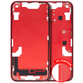 Mid-Frame Housing With Power And Volume Button Compatible For iPhone 14 (US Version) (Used OEM Pull: Grade A) (Red)