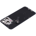 Back Glass With Steel Plate With Wireless NFC Charging MagSafe Magnet & Flashlight Flex Compatible For iPhone 15 Pro Max (Used OEM Pull: Grade A) (Black Titanium)