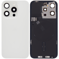 Back Glass With Steel Plate With Wireless NFC Charging MagSafe Magnet & Flashlight Flex Compatible For iPhone 15 Pro (Used OEM Pull: Grade A) (White Titanium)