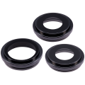 Back Camera Lens With Bracket & Bezel Compatible For iPhone 15 Pro Max (3 Piece Set) (Premium) (Black Titanium)