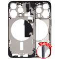 Mid-Frame Housing With Power And Volume Button Compatible For iPhone 15 Pro (US Version) (Used OEM Pull: Grade A) (Black Titanium)