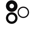 Back Camera Lens (Glass Only) With Adhesive Compatible For iPhone 15 Pro (3 Piece Set) (Aftermarket Plus)