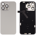 Back Glass w/ MagSafe Magnet & NFC & Flashlight Flex For iPhone 15 Pro Max (Aftermarket) (Natural Titanium) (No Logo)