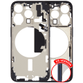 Mid-Frame Housing With Power And Volume Button Compatible For iPhone 15 Pro (US Version) (Used OEM Pull: Grade B) (Blue Titanium)