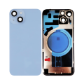 Back Glass With Steel Plate With Wireless NFC Charging MagSafe Magnet Compatible For iPhone 14 (Used OEM Pull: Grade A) (Blue) 