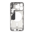 Mid-Frame Housing With Power And Volume Button Compatible For iPhone 15 Pro Max (US Version) (Used OEM Pull: Grade C) (White Titanium)
